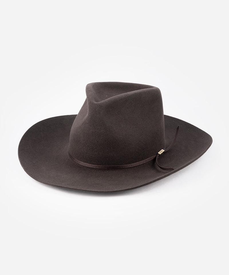 Brown fedora hat on a white background #color_hickory