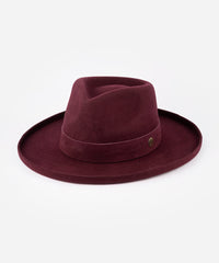 Red fedora hat on a white background #color_maroon