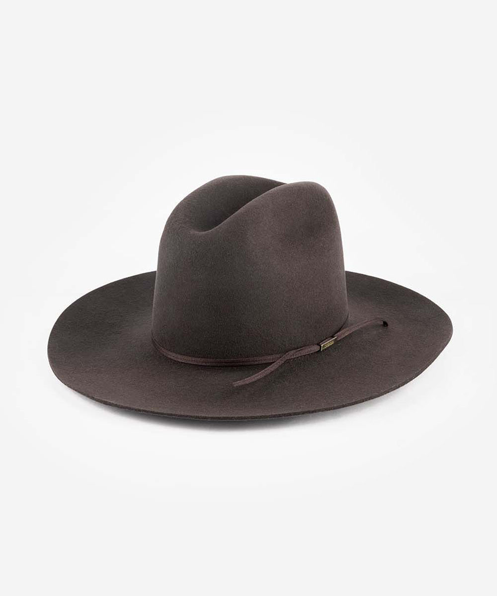 Brown fedora hat on a white background #color_hickory