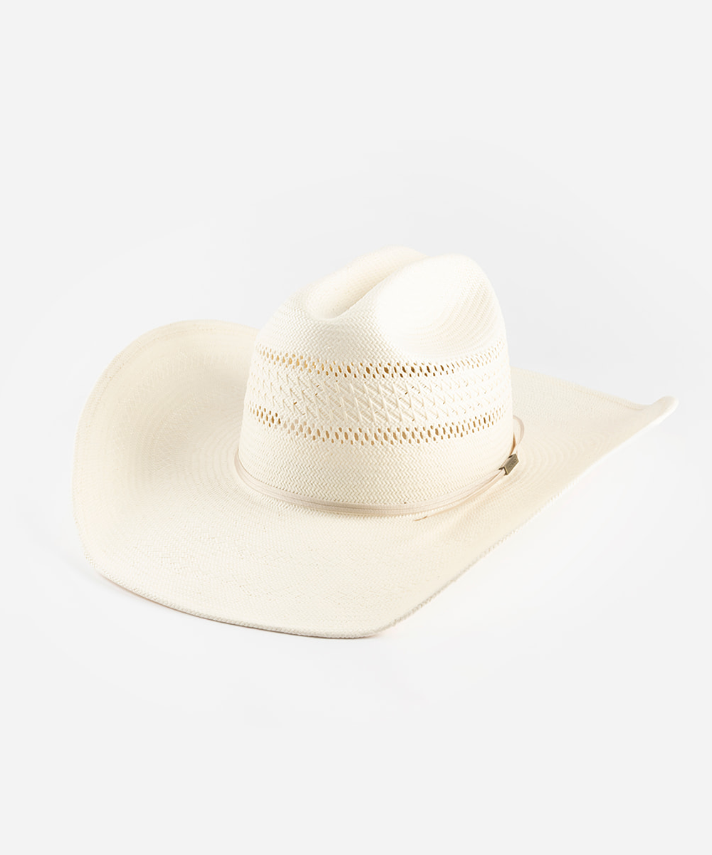 White cowboy hat on a light gray background #color_ivory