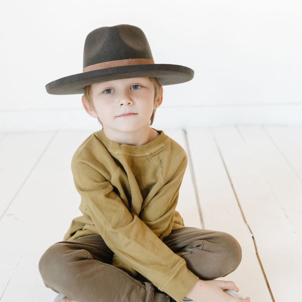 Echo Park Kids Fedora Hat Dark Earth