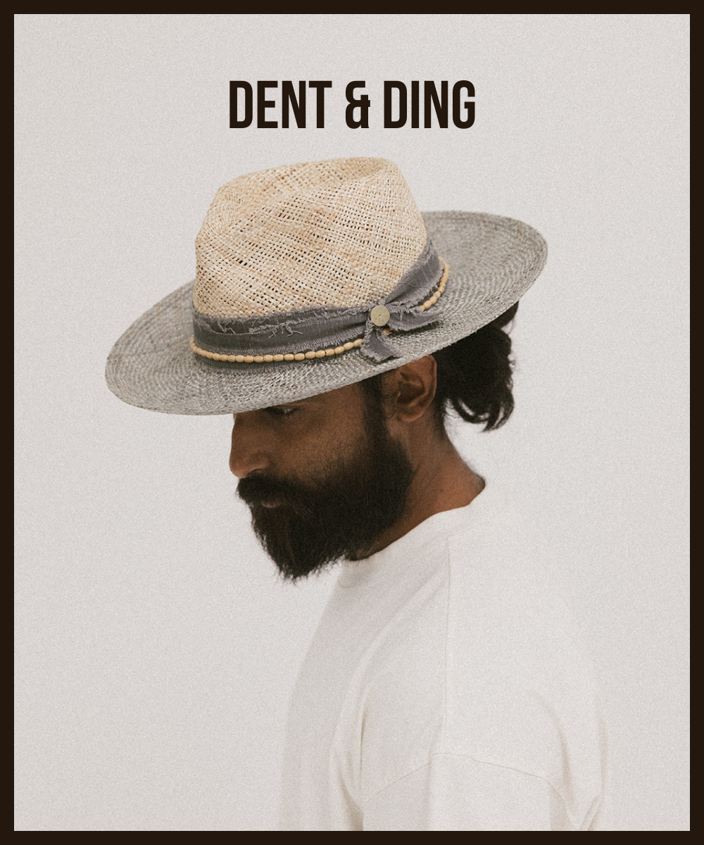 PORTO MARIE TWO-TONE STRAW HAT– DENT/DING