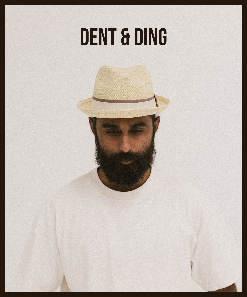 CONEY ISLAND STRAW PORKPIE HAT– DENT/DING