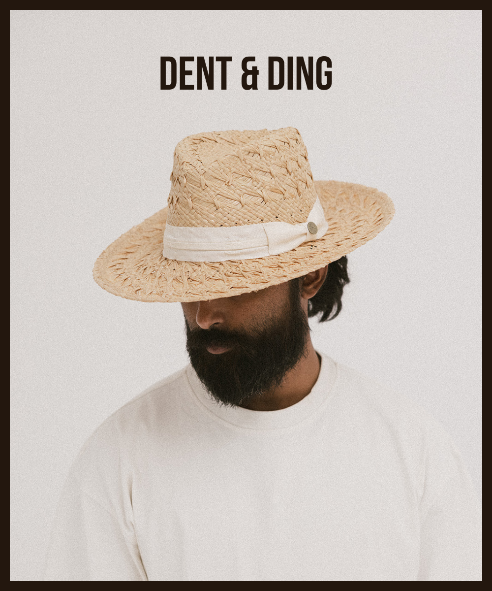 MARTINVILLE RAFFIA PALM SUN HAT– DENT/DING