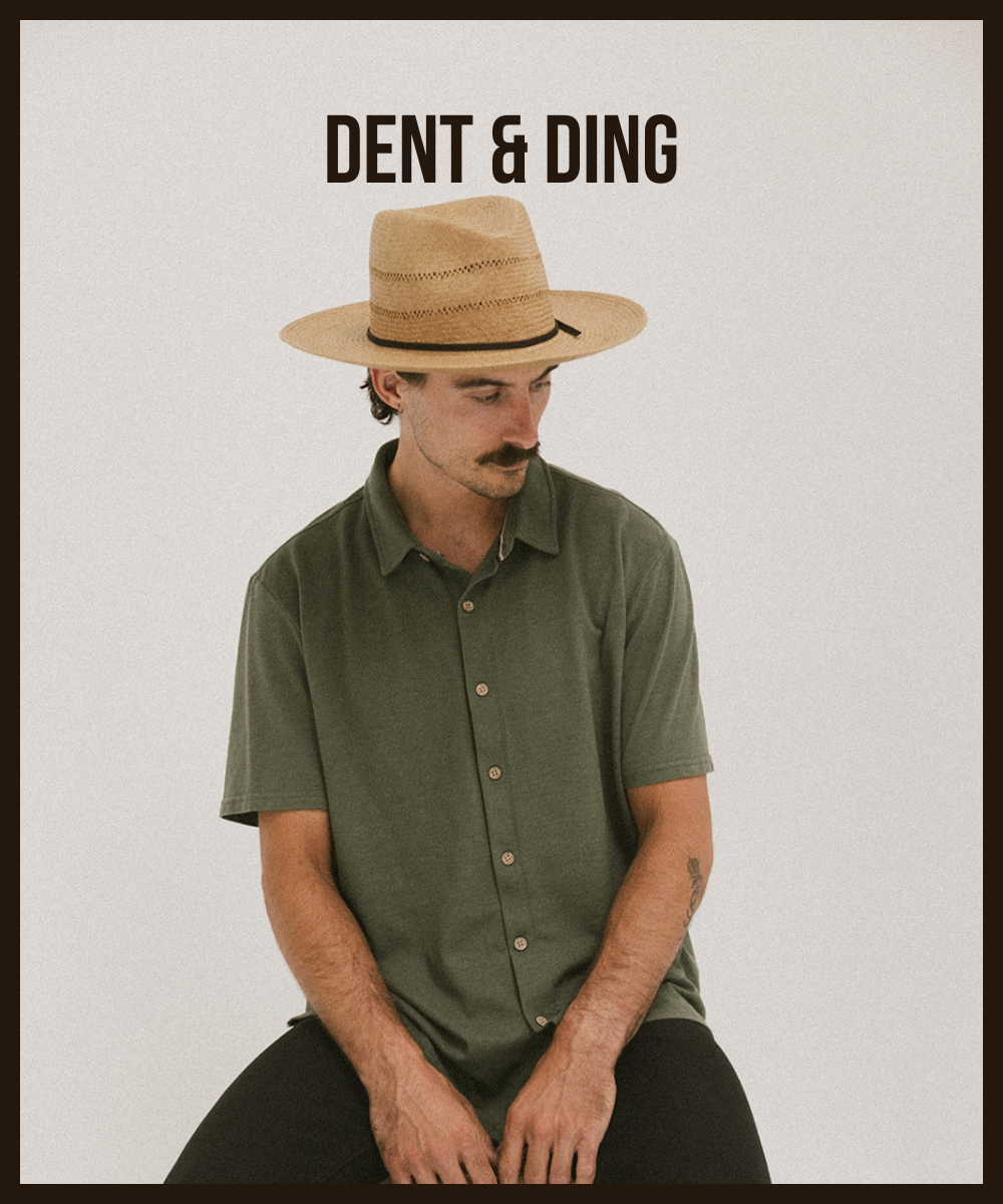 ASHEVILLE WIDE BRIM STRAW HAT– DENT/DING