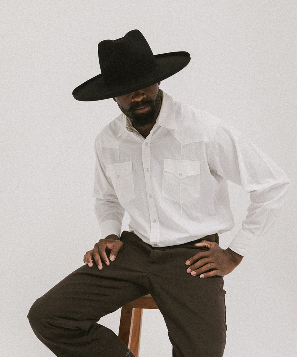 Black wide hat sales