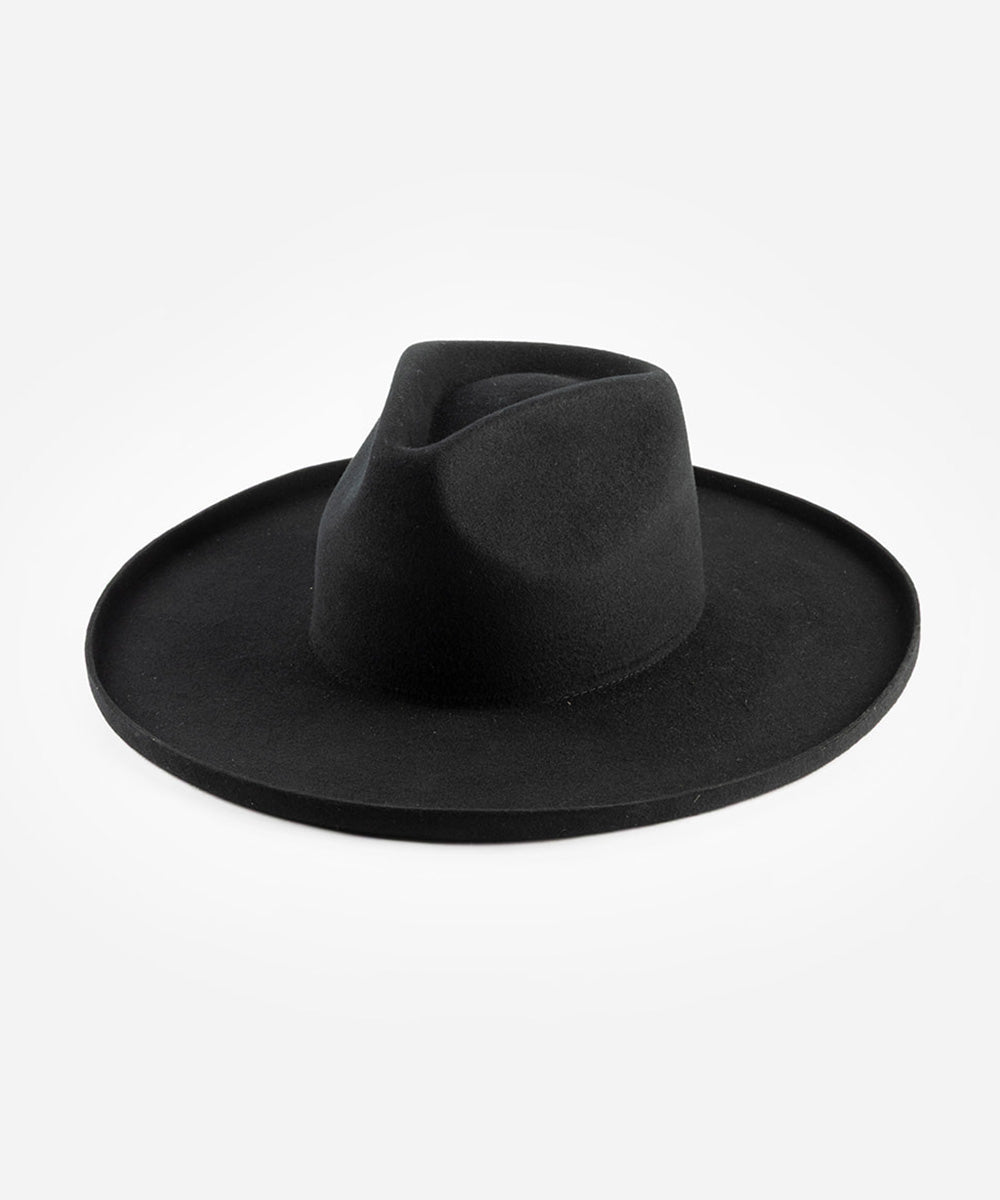 Black fedora hat on a white background #color_black