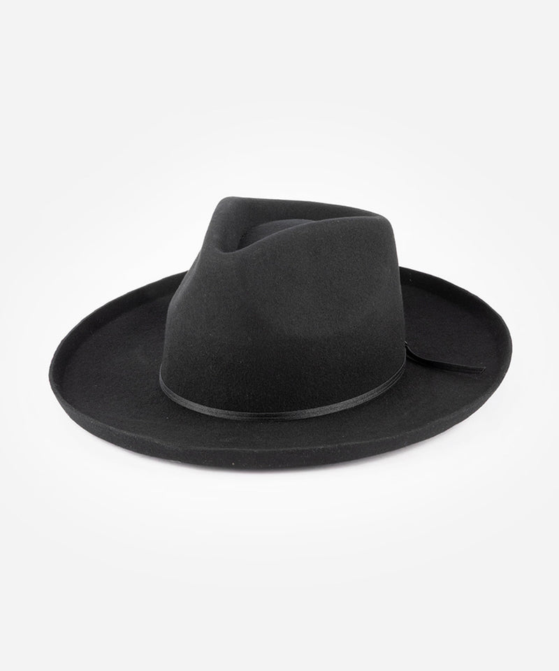 Black fedora hat on a white background #color_black