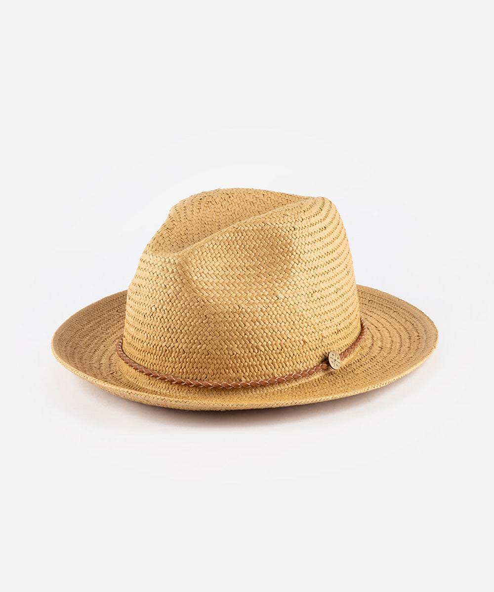 Beige straw hat on a white background #color_natural