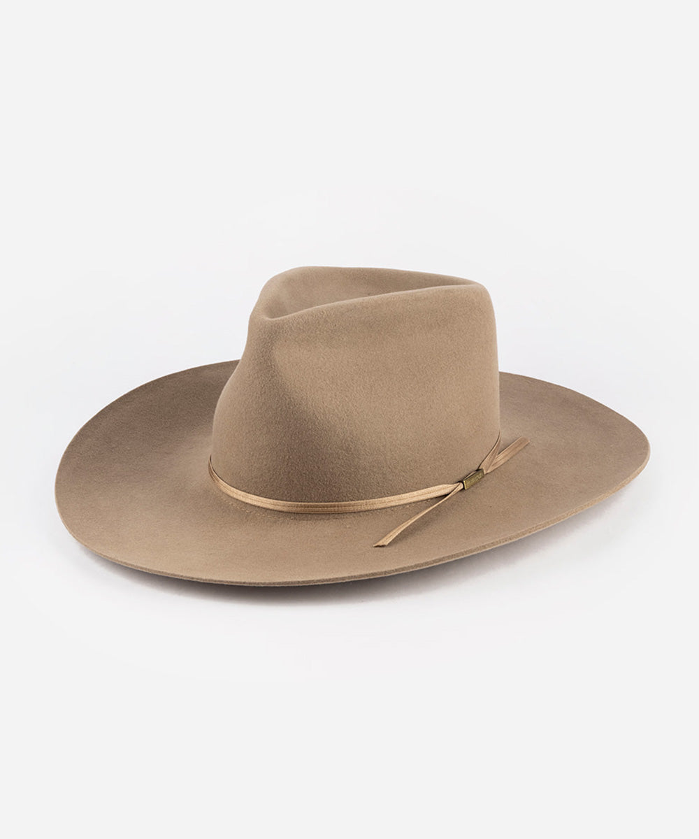 Brown cowboy hat with a band on a white background #color_brown