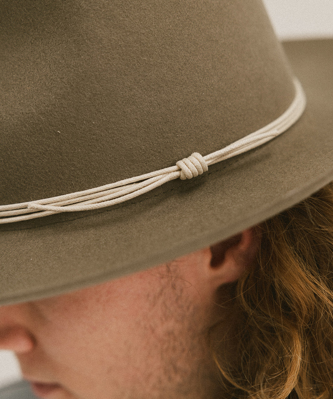 TRIPLE STRAND ROPE HAT BAND - CREAM