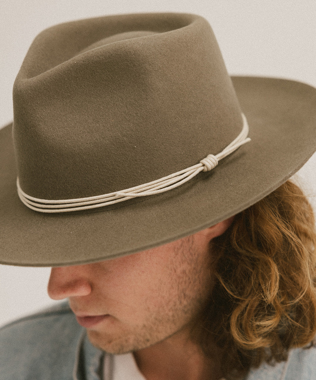 TRIPLE STRAND ROPE HAT BAND - CREAM