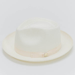 SAN SEBASTIAN SNAP BRIM STRAW FEDORA – CREAM