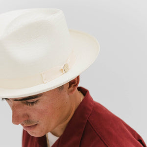 SAN SEBASTIAN SNAP BRIM STRAW FEDORA – CREAM