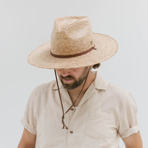 PIPELINE LIFEGUARD-STYLE PALM STRAW HAT