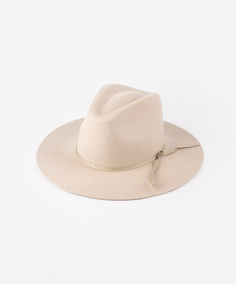 Beige cowboy hat with a band in a white background #color_silverbelly