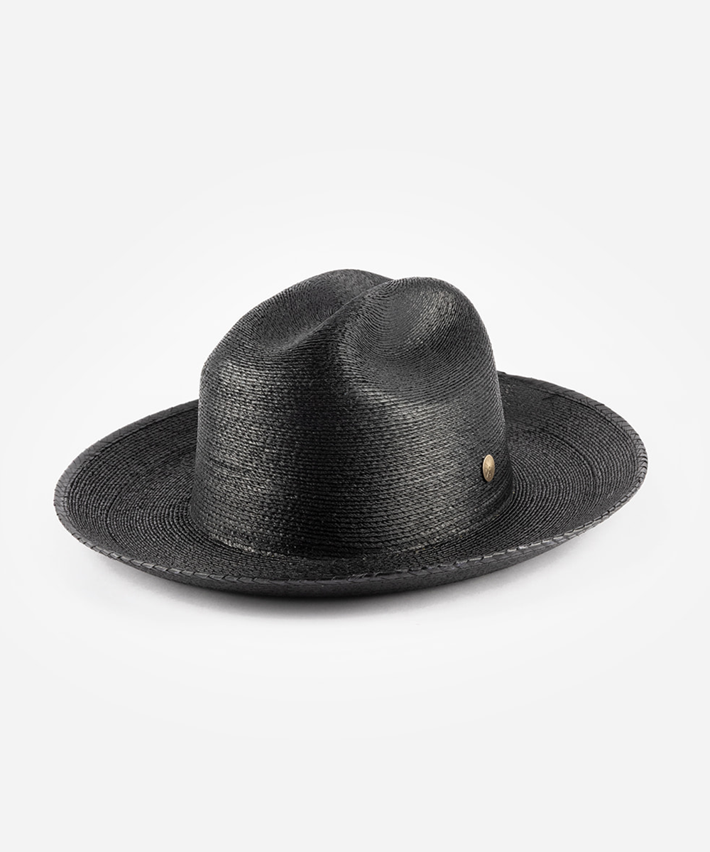 Black straw hat on a white background #color_black