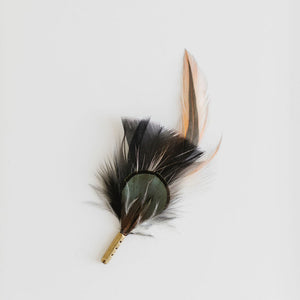 FEATHER – BLACK, RUST AND GREEN
