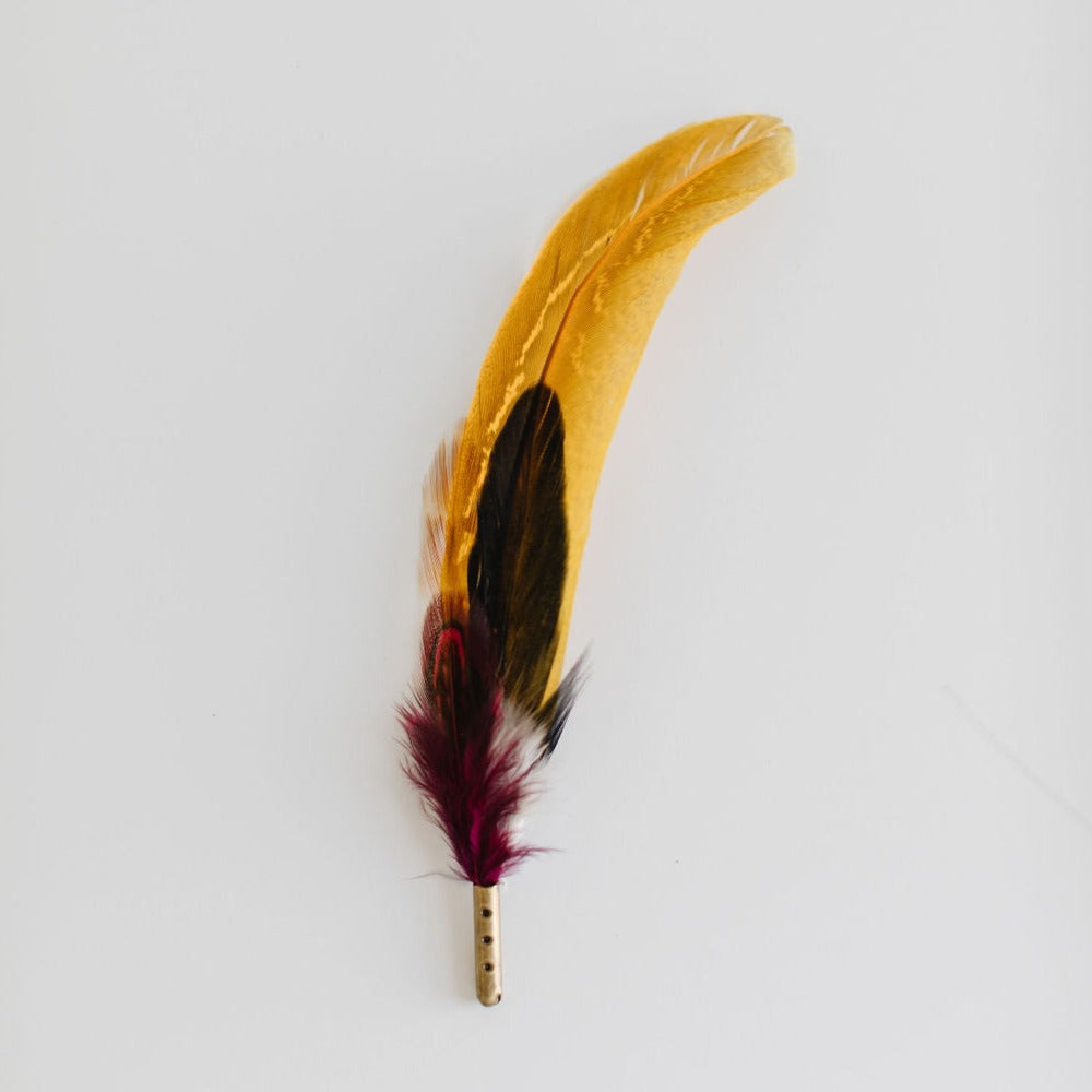 FEATHER – CANARY AND MAROON