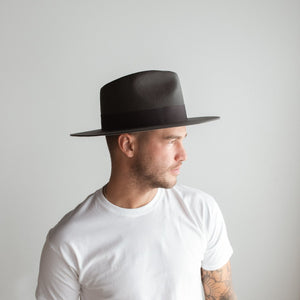 CORKTOWN FEDORA HAT – DARK GREY - Two Roads Hat Co.