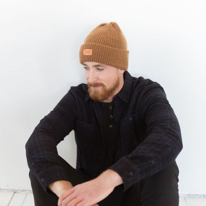 SAWTOOTH THICK KNIT MEN'S BEANIE – BROWN - Two Roads Hat