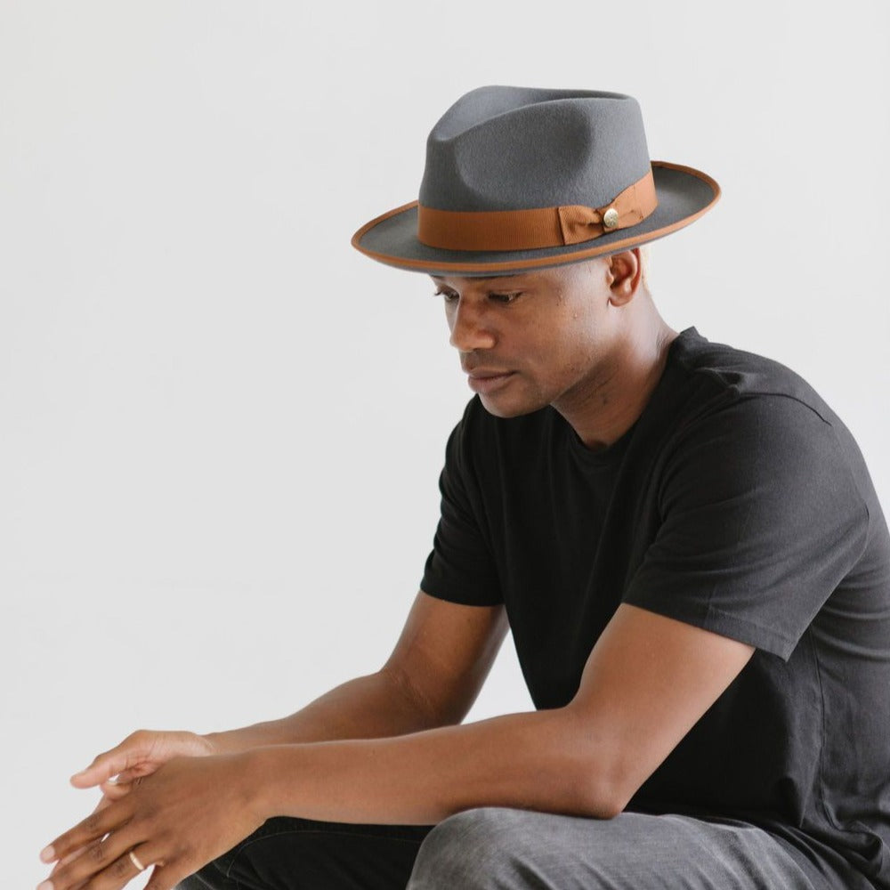 OLD CITY FEDORA HAT – BROWN BAND - Two Roads Hat Co.