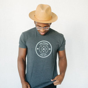 TWO ROADS CREST TEE – CHARCOAL