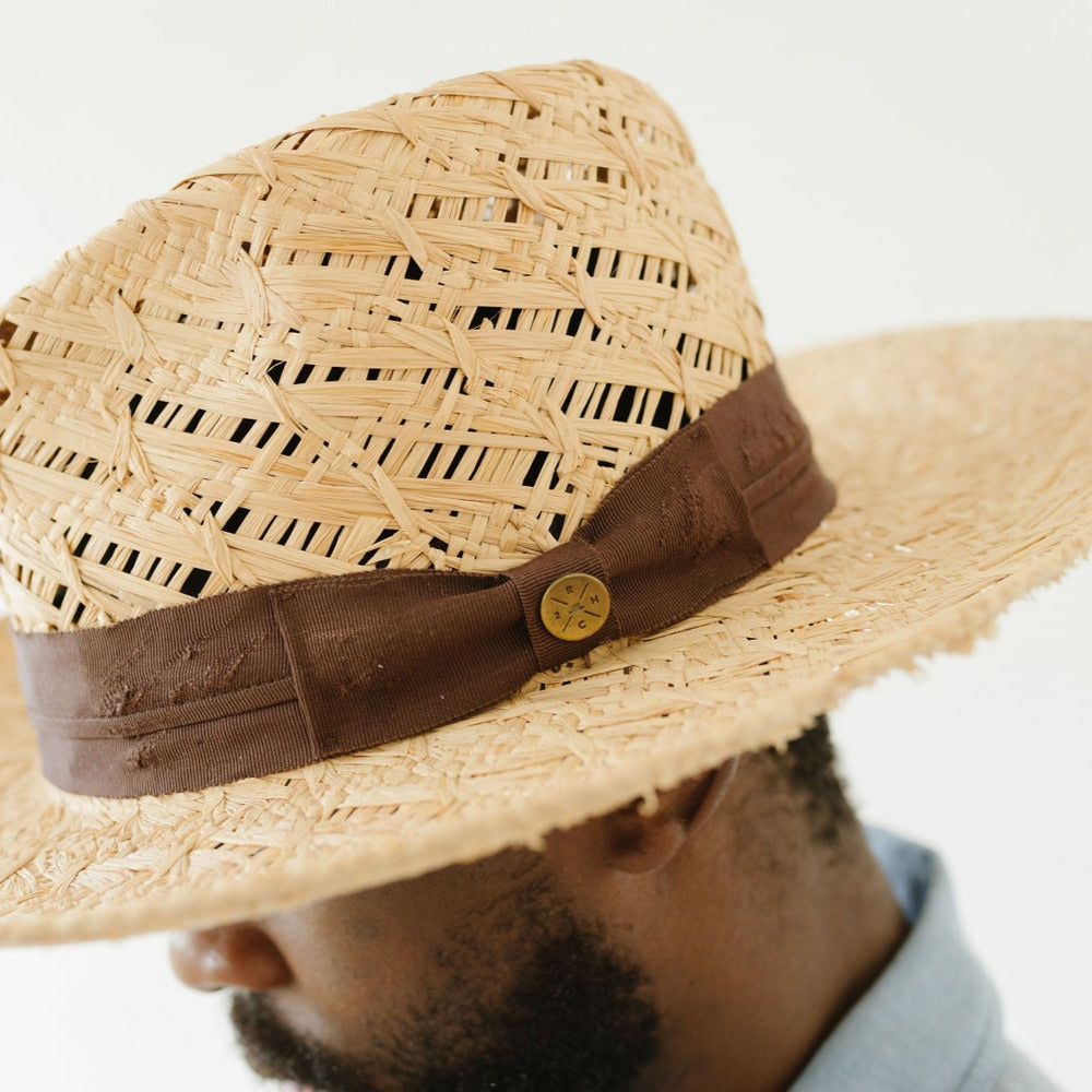 MARTINVILLE RAFFIA PALM SUN HAT – BROWN - Two Roads Hat Co.