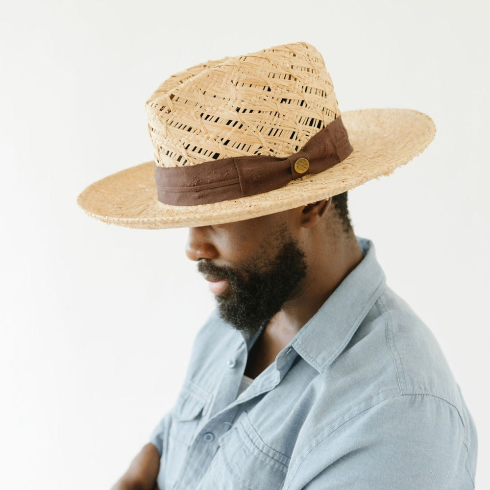 MARTINVILLE RAFFIA PALM SUN HAT – BROWN - Two Roads Hat Co.