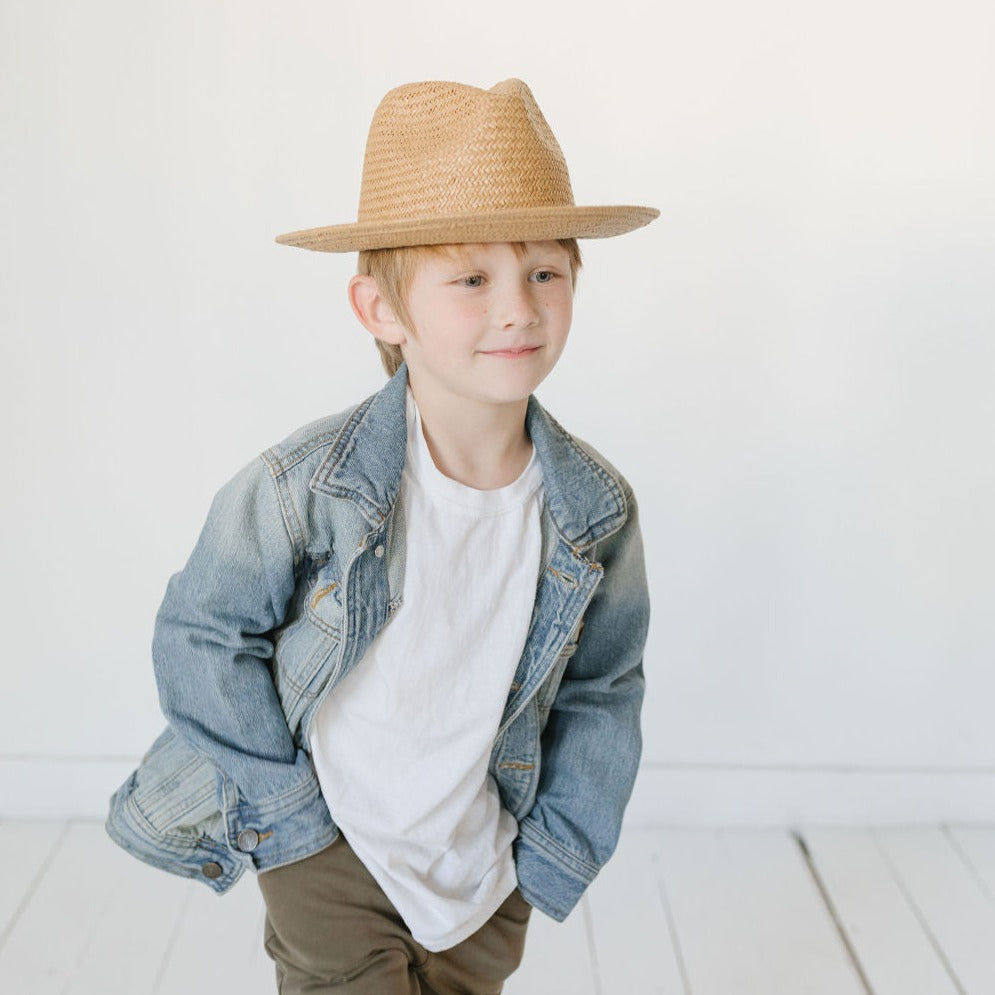 Wynwood Kids Straw Fedora Sun Hat Two Roads Hat Co. Kids Summer Hat